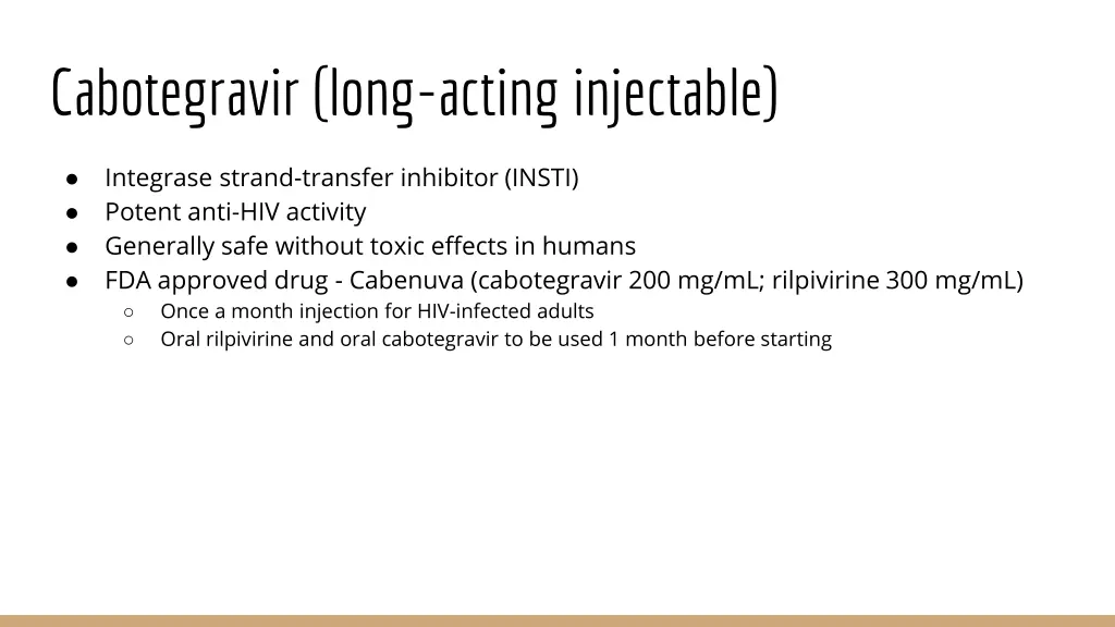cabotegravir long acting injectable