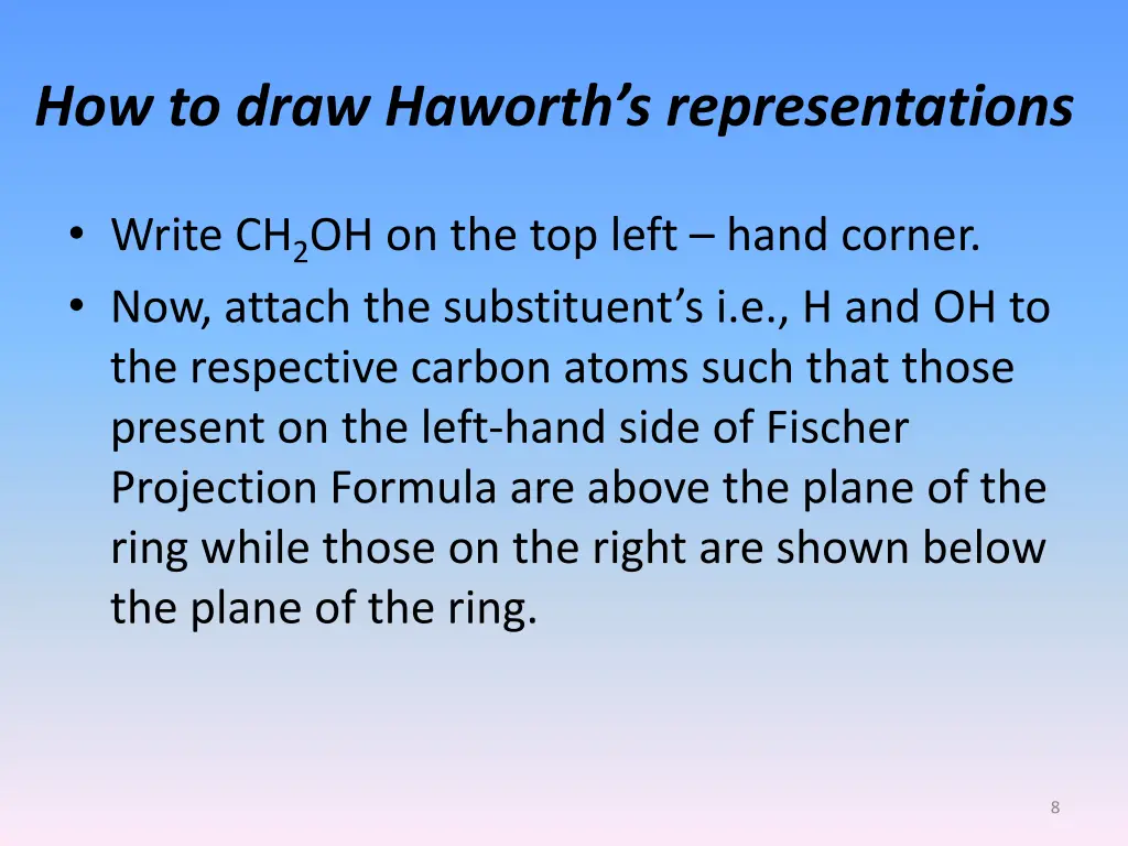 how to draw haworth s representations