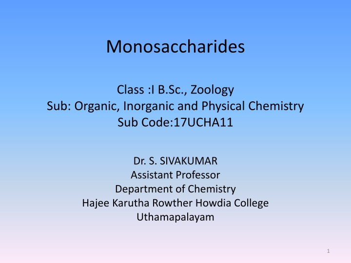 monosaccharides
