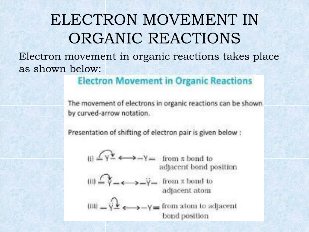 electron movement in organic reactions electron