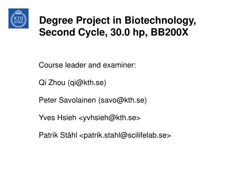 degree project in biotechnology second cycle