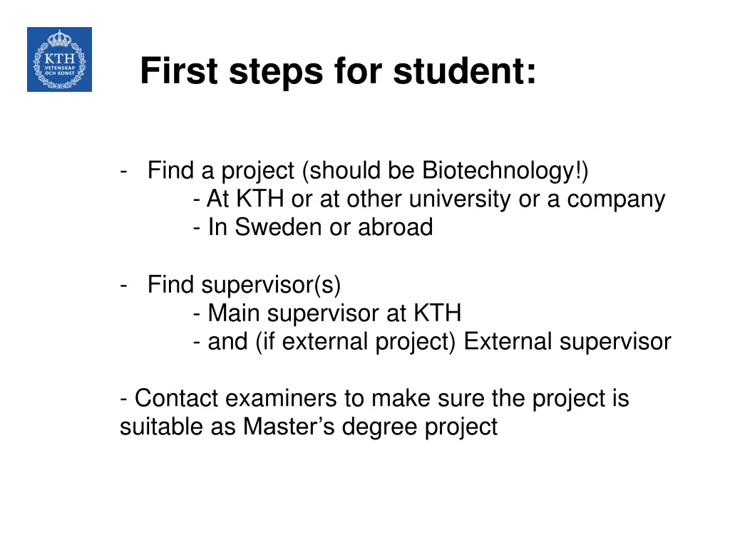 first steps for student