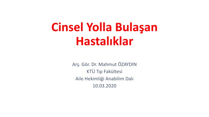 cinsel yolla bula an hastal klar