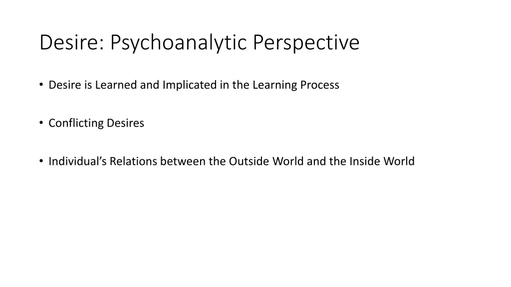 desire psychoanalytic perspective