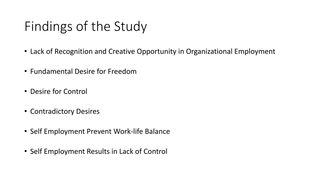 findings of the study
