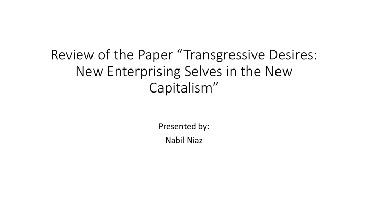 review of the paper transgressive desires