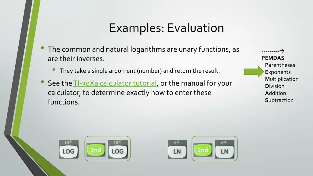 examples evaluation