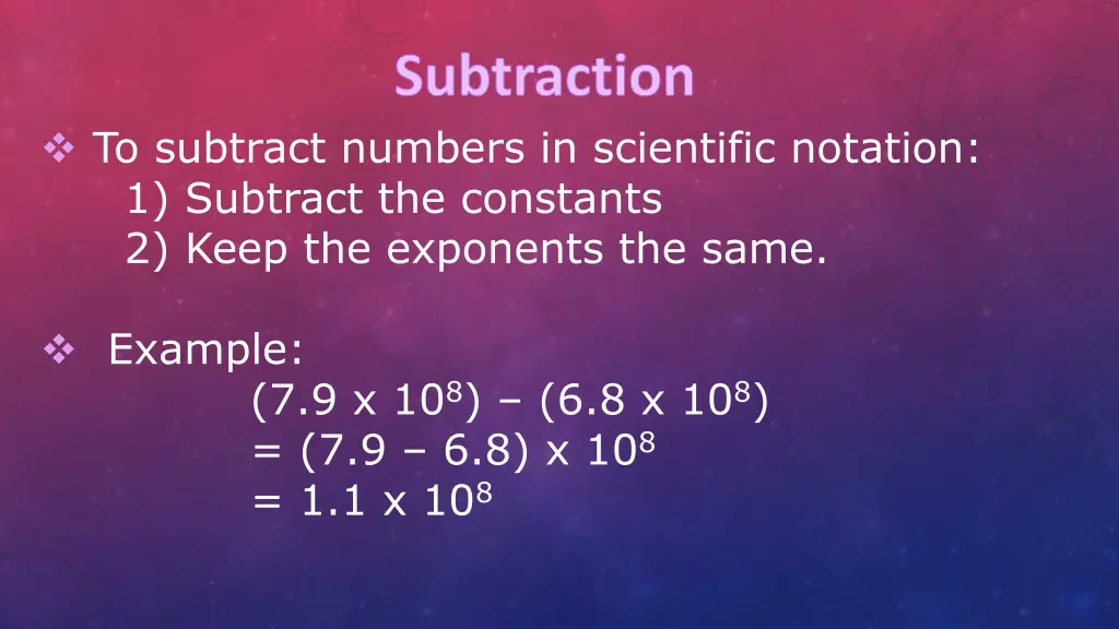 subtraction