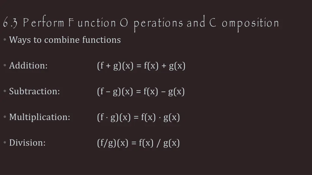 6 3 p erform f unction o perations 1