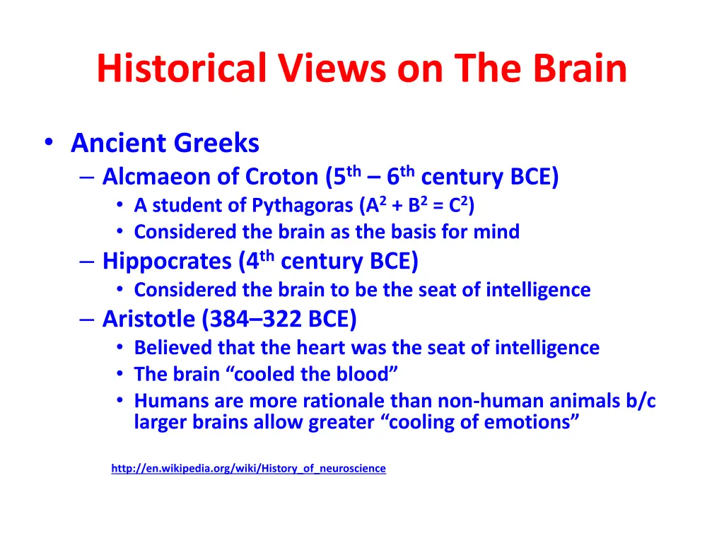 historical views on the brain 1