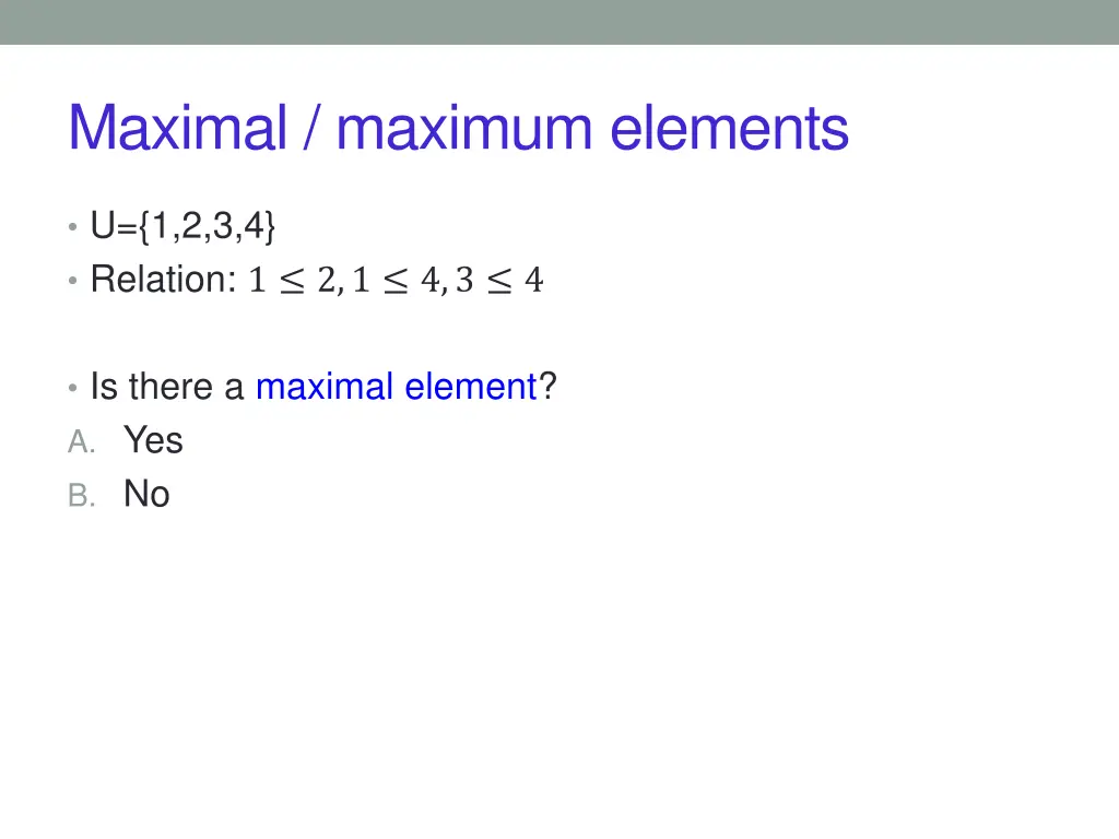 maximal maximum elements 1