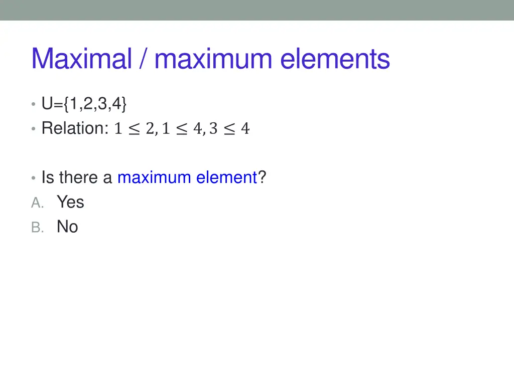 maximal maximum elements 2