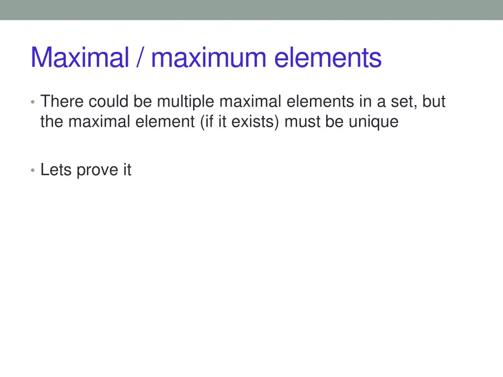 maximal maximum elements 3