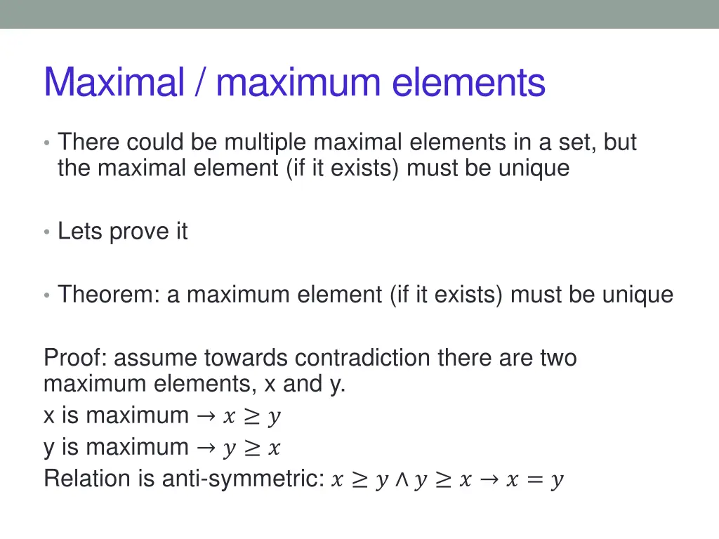 maximal maximum elements 4
