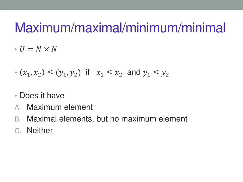 maximum maximal minimum minimal 1