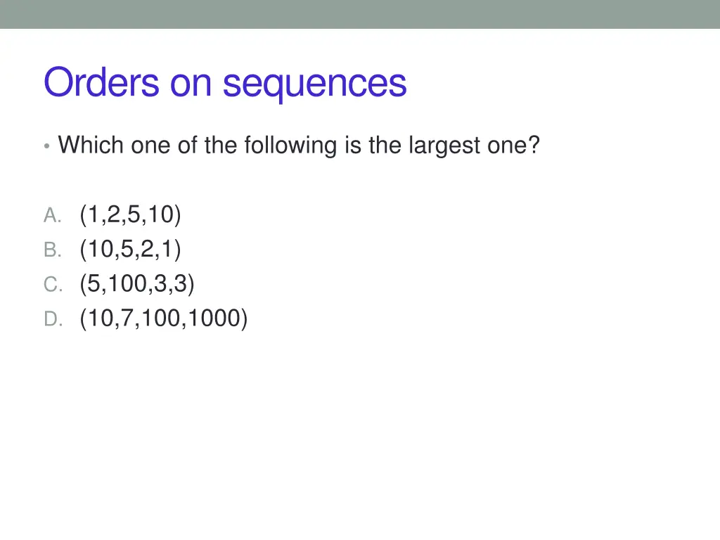orders on sequences