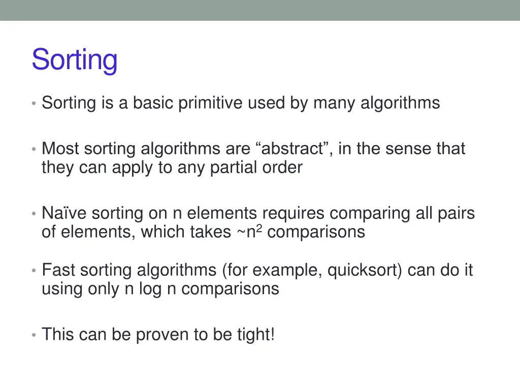sorting