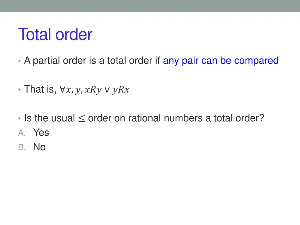 total order