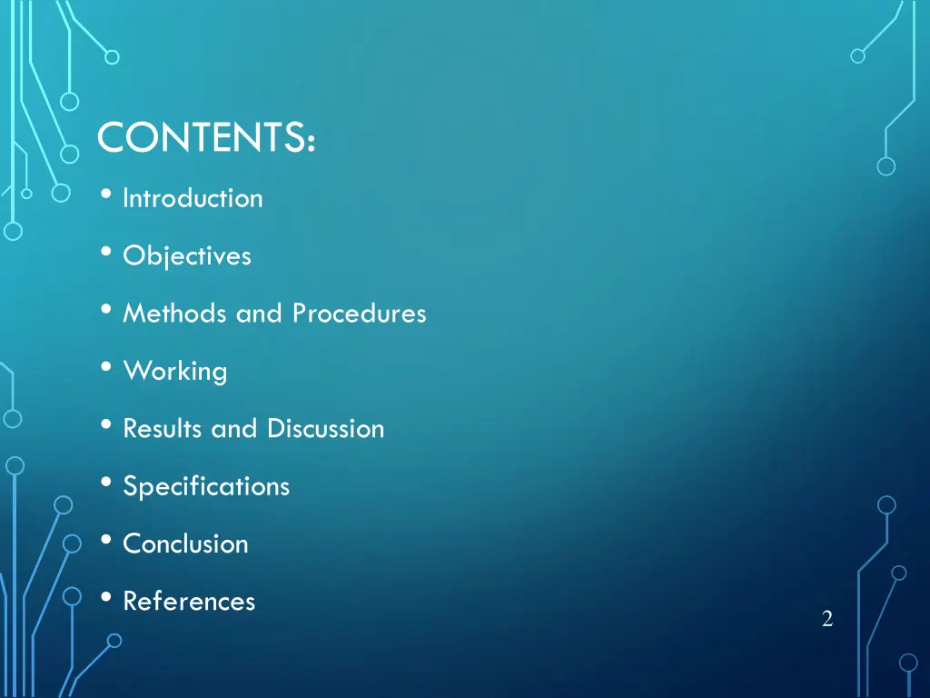 contents introduction objectives methods