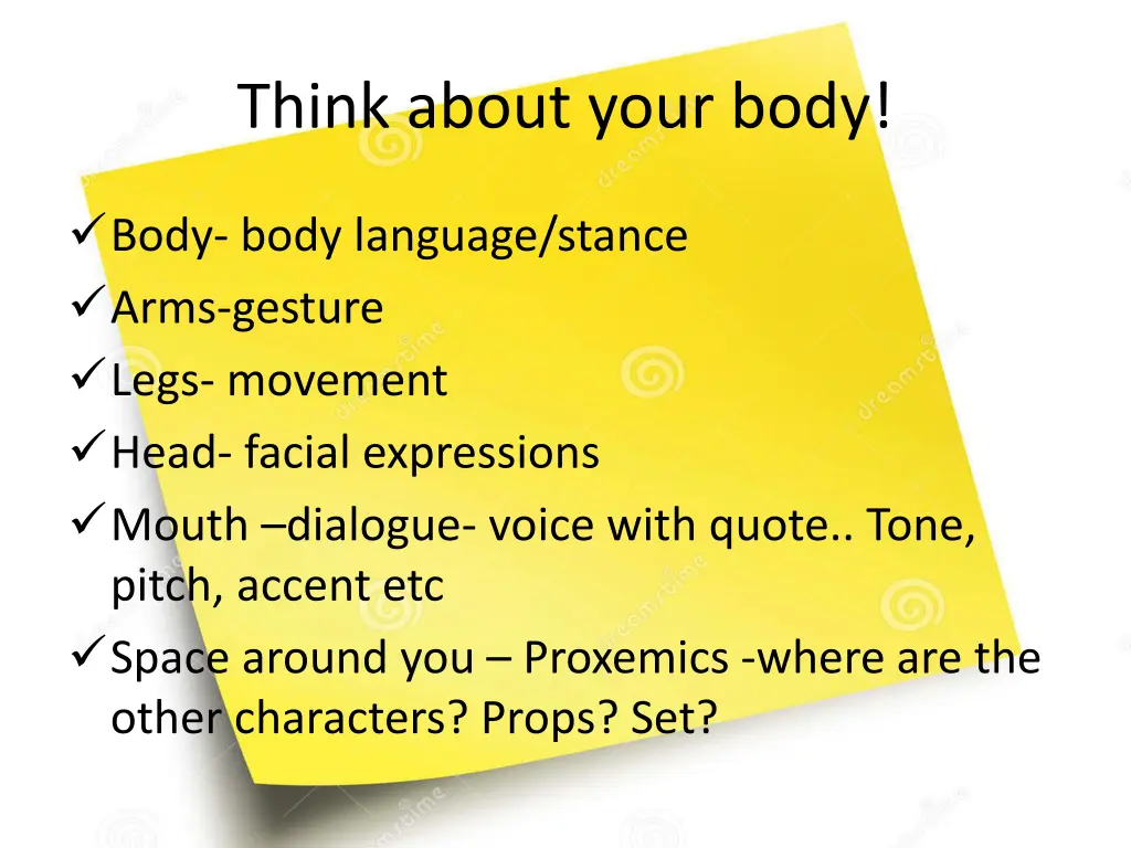 think about your body