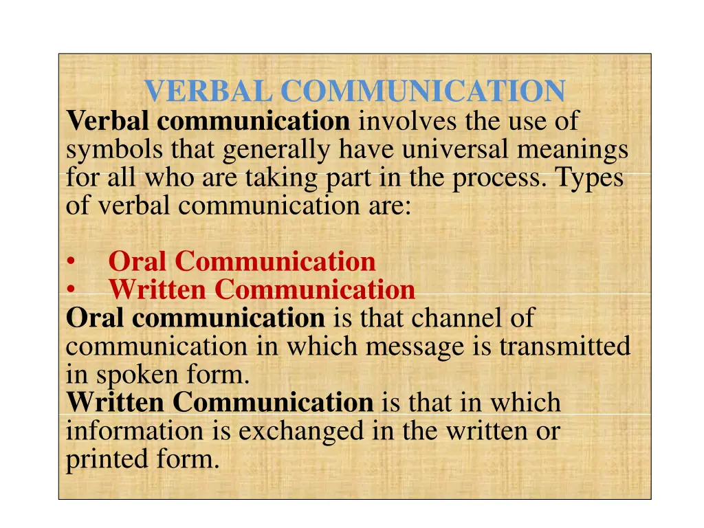verbal communication verbal communication