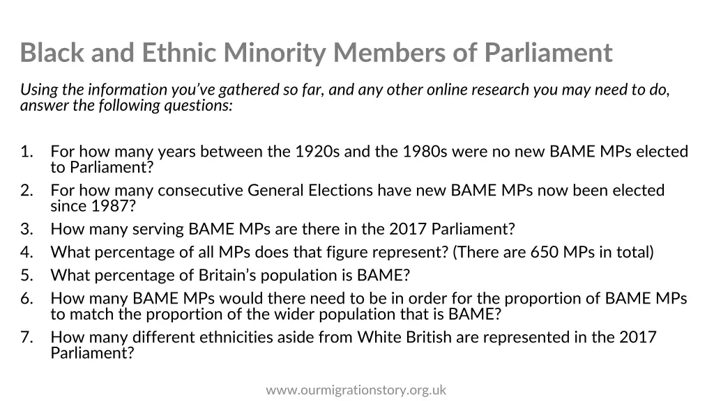black and ethnic minority members of parliament