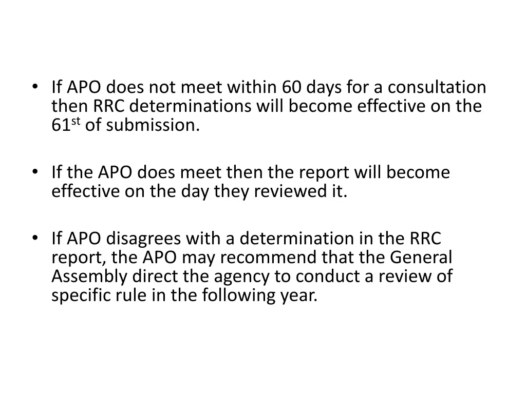 if apo does not meet within 60 days