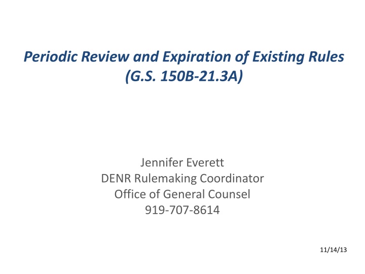 periodic review and expiration of existing rules