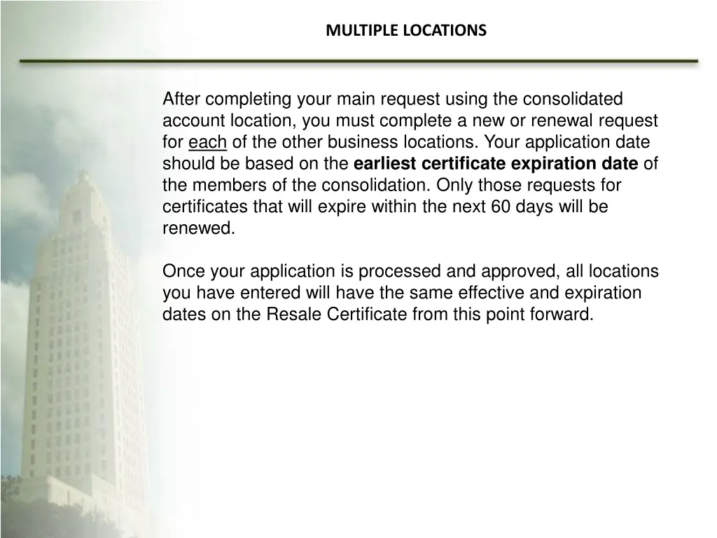 multiple locations 1