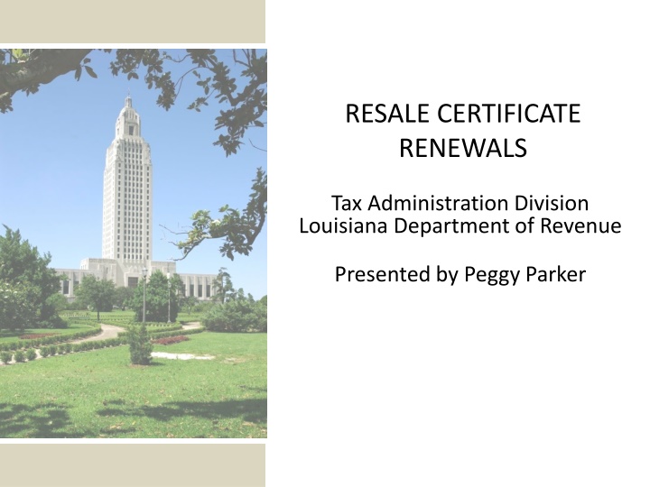 resale certificate renewals
