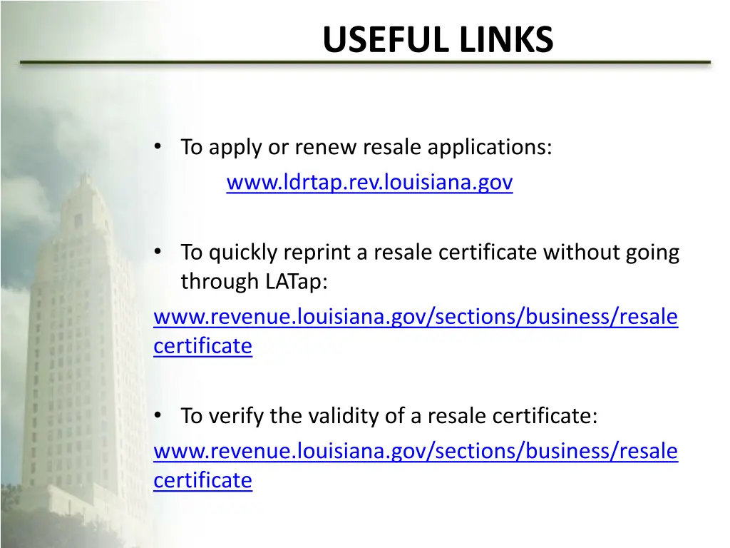 useful links