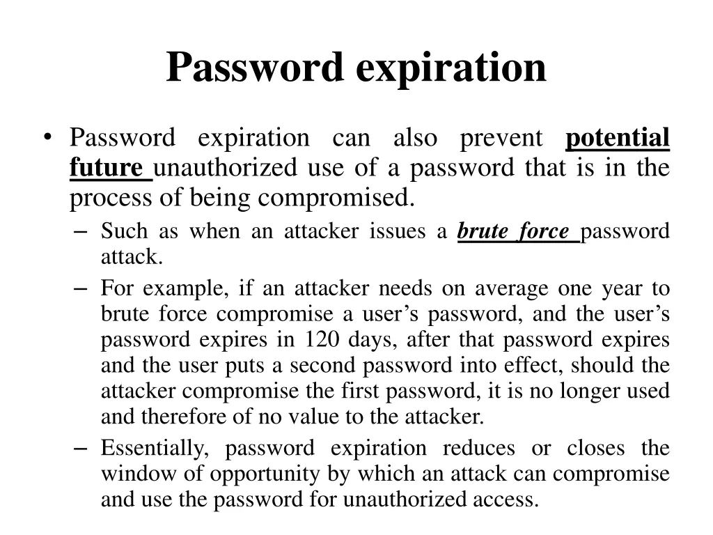 password expiration 2
