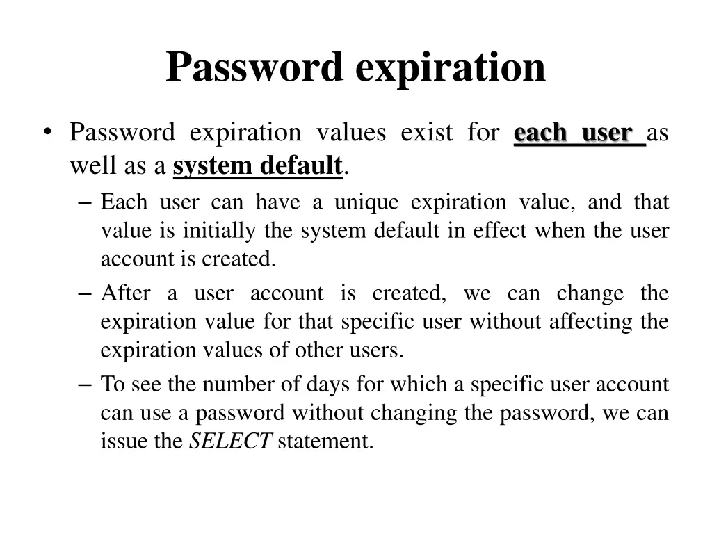 password expiration 3