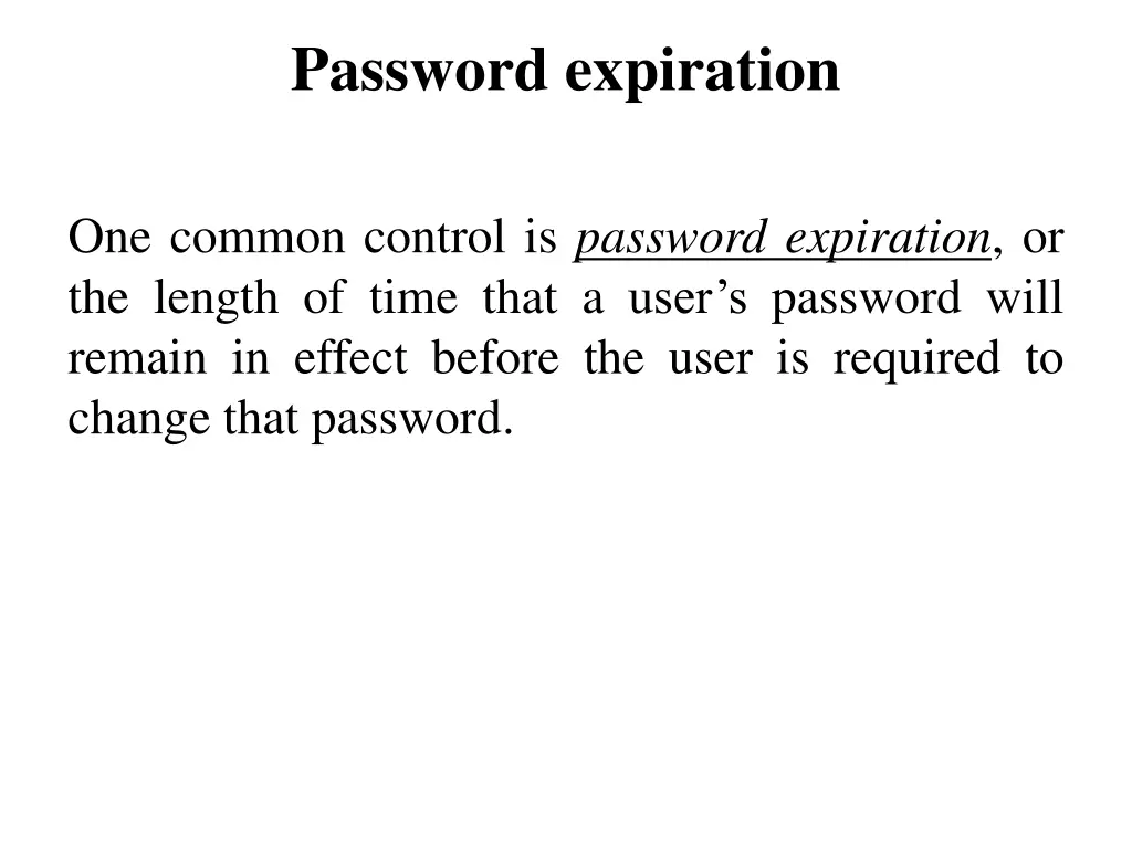 password expiration