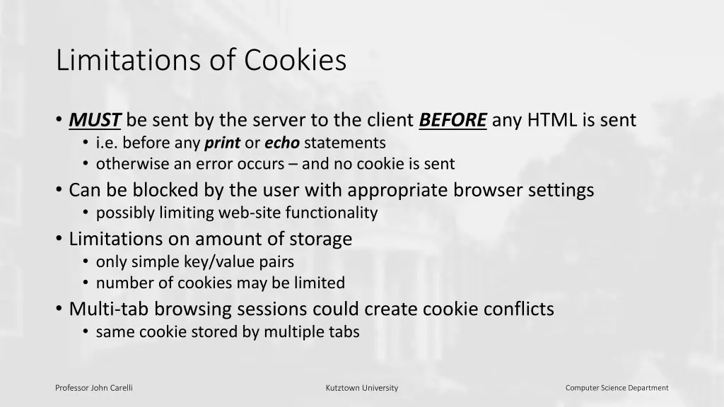 limitations of cookies
