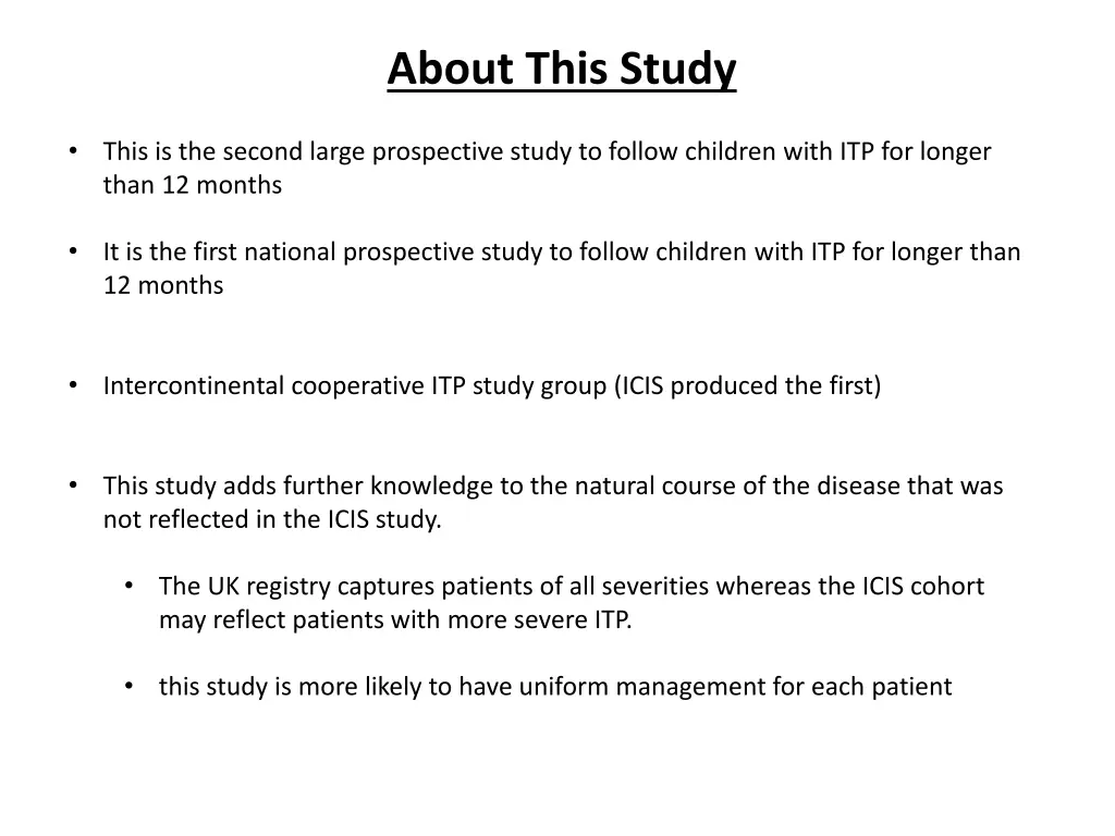 about this study