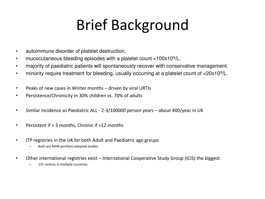 brief background
