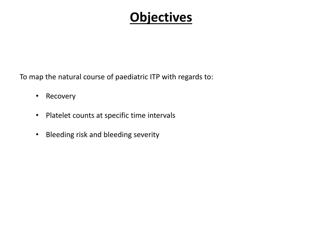 objectives