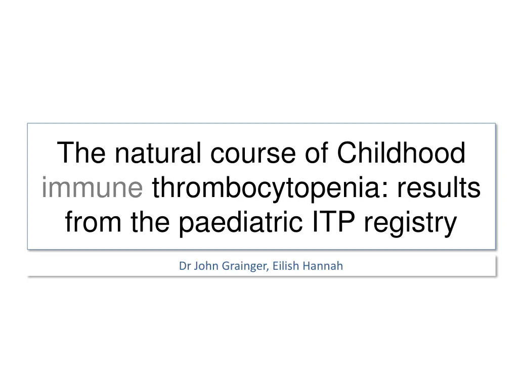 the natural course of childhood immune