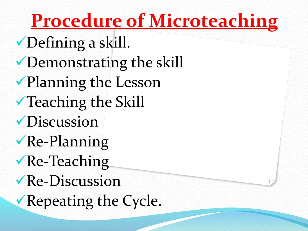 procedure of microteaching defining a skill