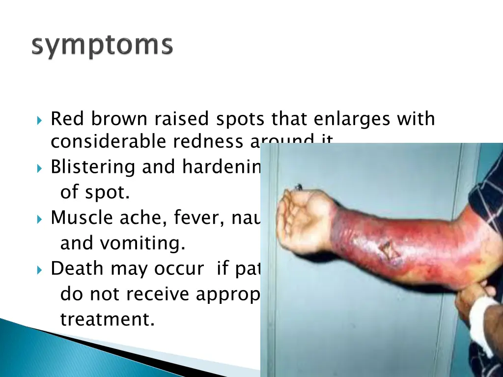 red brown raised spots that enlarges with