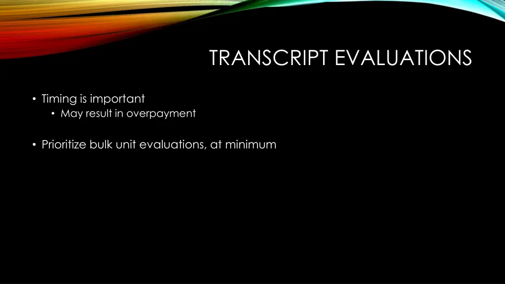 transcript evaluations