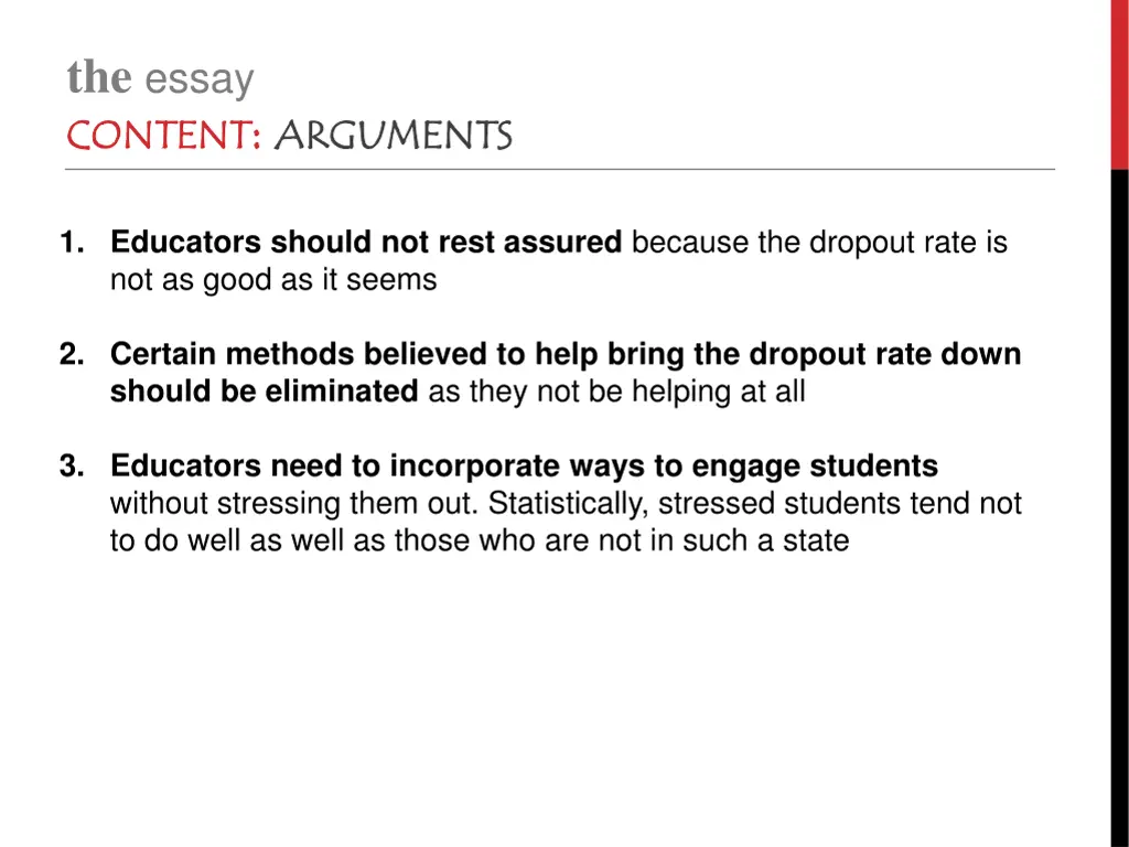 the essay content 1