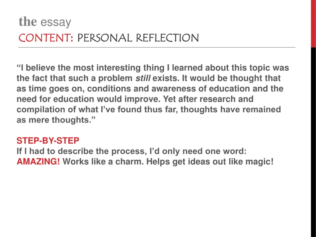 the essay content 5
