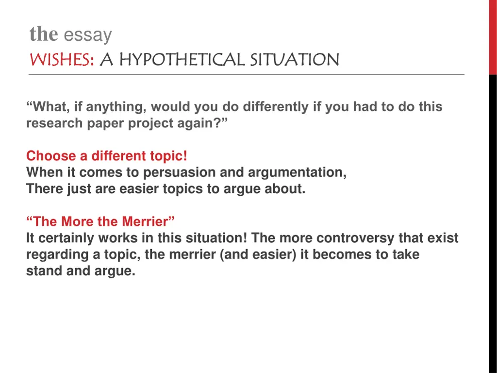 the essay wishes