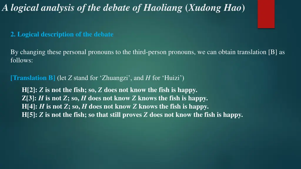 a logical analysis of the debate of haoliang 3