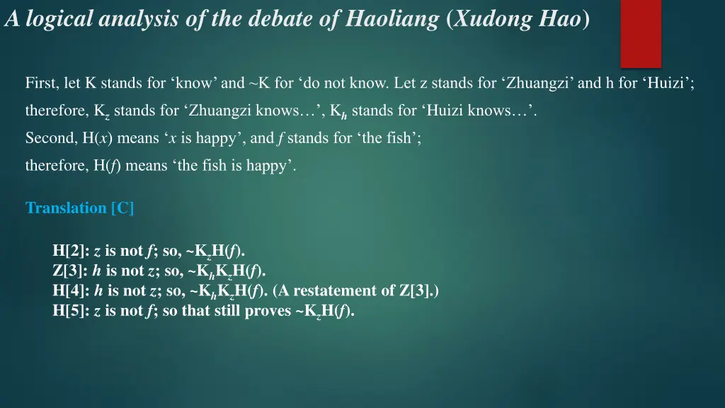 a logical analysis of the debate of haoliang 4