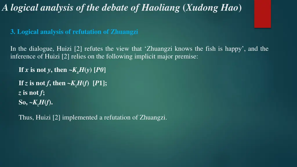 a logical analysis of the debate of haoliang 5