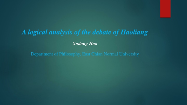 a logical analysis of the debate of haoliang