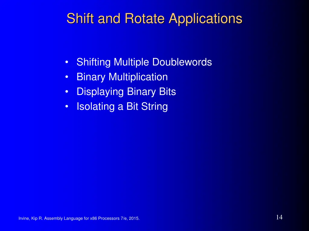 shift and rotate applications